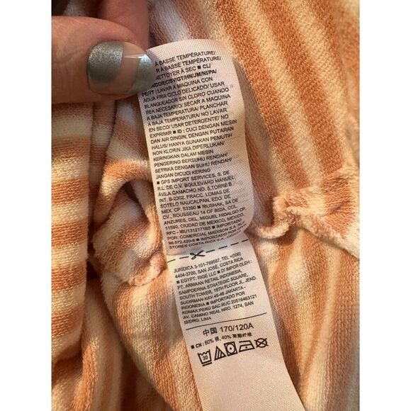 Old Navy Light Pink White Striped Terry Cloth Sweatshirt Size XXL - Picture 5 of 5
